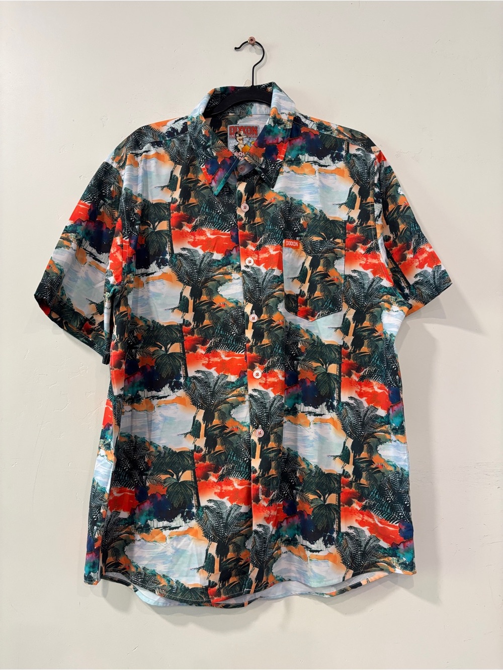 Dixxon Tequila Sunrise Shirt Mens XL Tropical Hawaiian Button Up Aloha Casual